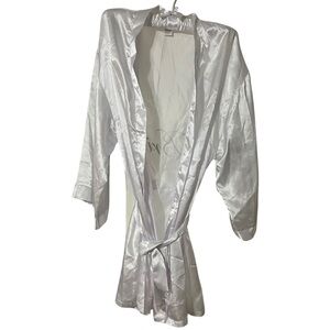 Dreamgirl White Satin Robe Wrap Style